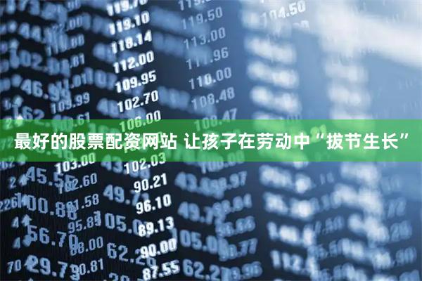 最好的股票配资网站 让孩子在劳动中“拔节生长”